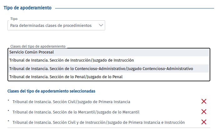 Tipo de apoderamiento Tipo de apoderamiento que otorgas